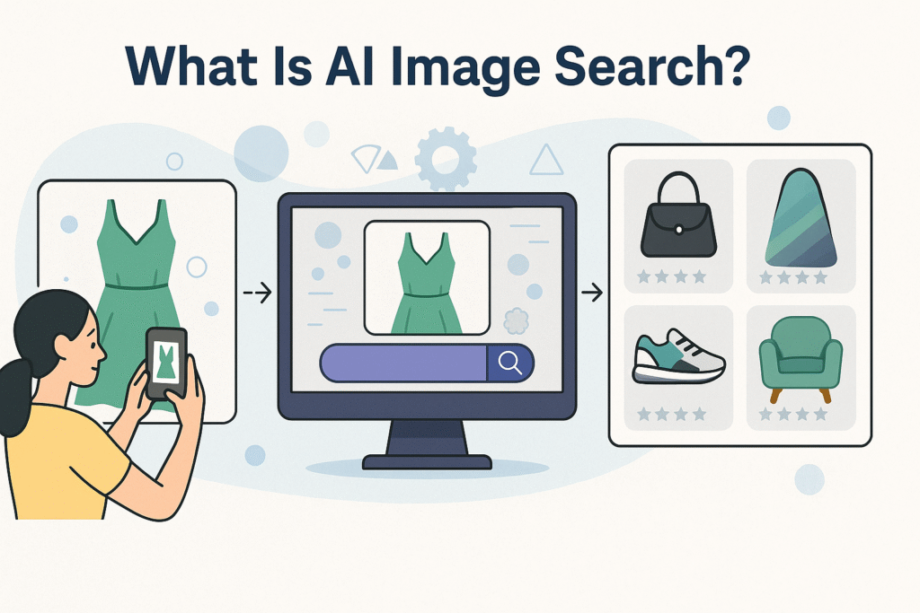 What Is AI Image Search?
AI image search uses computer vision and machine learning to identify patterns, colors, shapes, and textures within an uploaded image. The search engine then compares this visual data to your product catalog and returns the most visually similar items.